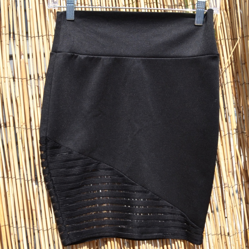 Black Mini skirt Mesh bottom